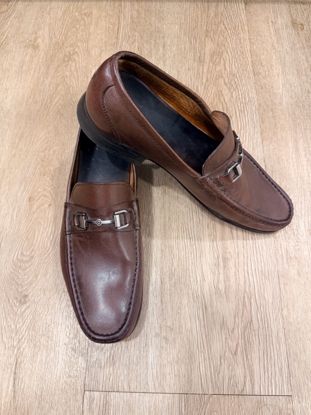 Peter Millar Brown Leather Bit Loafers
